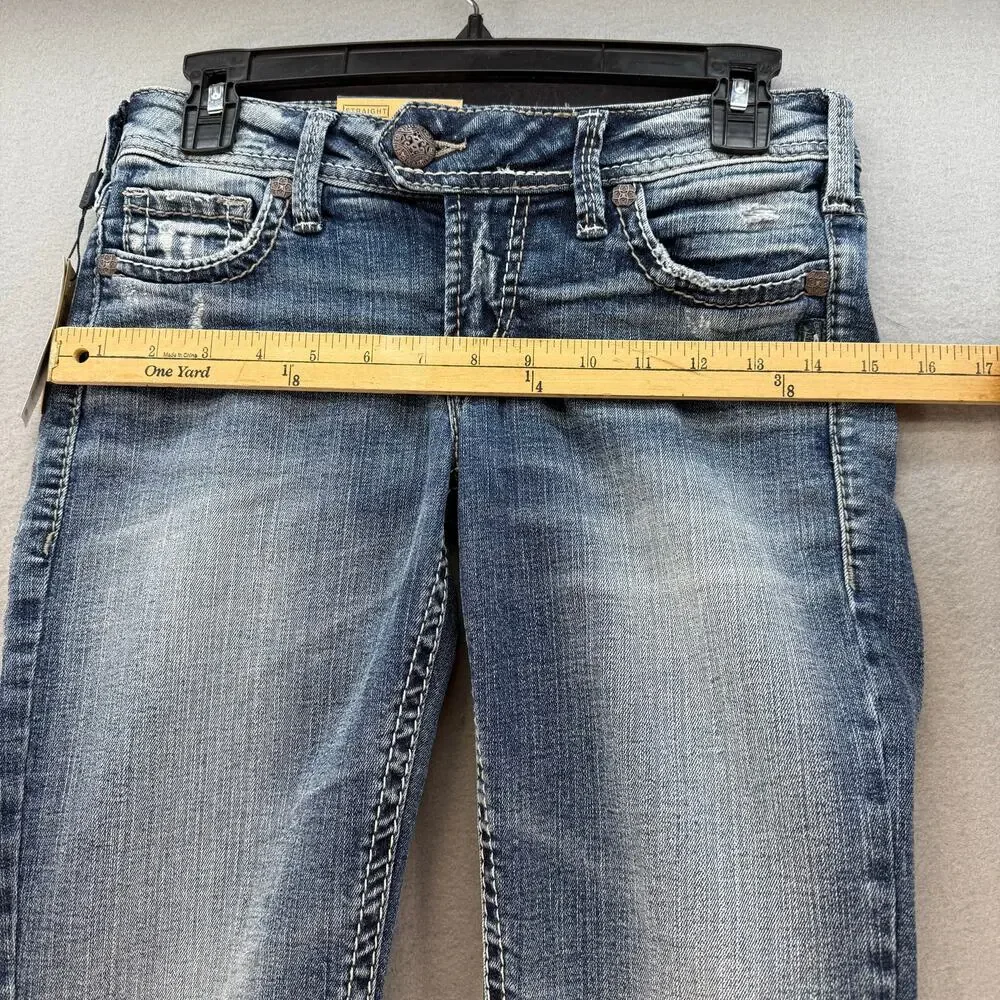Silver Jeans Women's 26x31 (2) Blue Tuesday Fit Low Slim Boot Western NWT - Picture 11 of 14